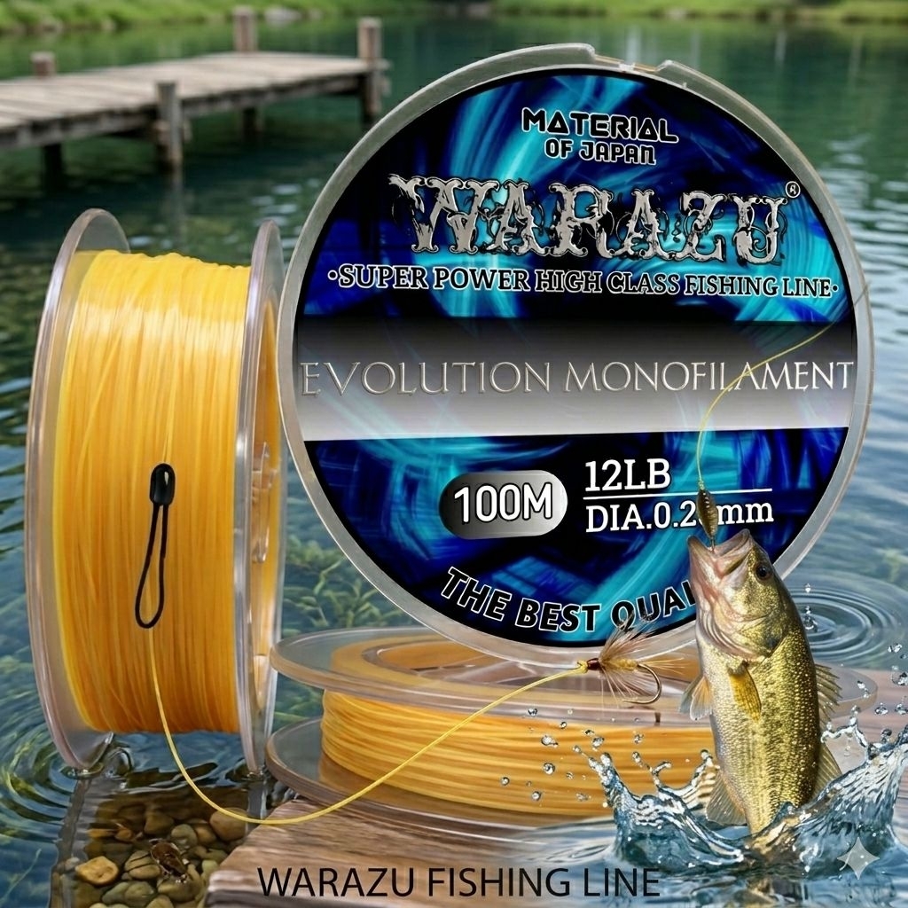 SENAR PANCING WARAZU FISHING LINE 100M KUNING PEPAYA KUAT ANTI KRITING ELASTIS MUDAH TENGGELAM DAN T