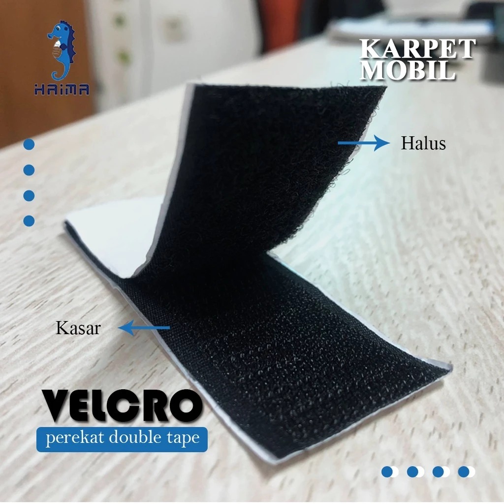 Velcro Perekat Double Tape Perekat Karpet Mobil Iconnie