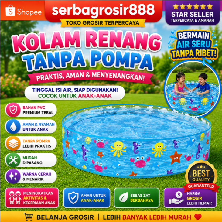 kolam renang anak tanpa pompa 122 cm 55028 - kolam anak 122 cm tanpa pompa kolam mandi bola anak
