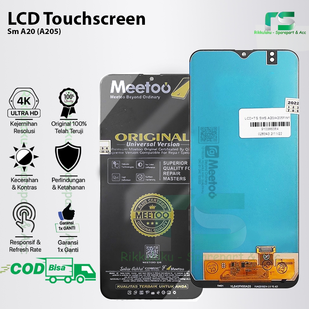 LCD Touchscreen Samsung A20 Original 100% Fullset