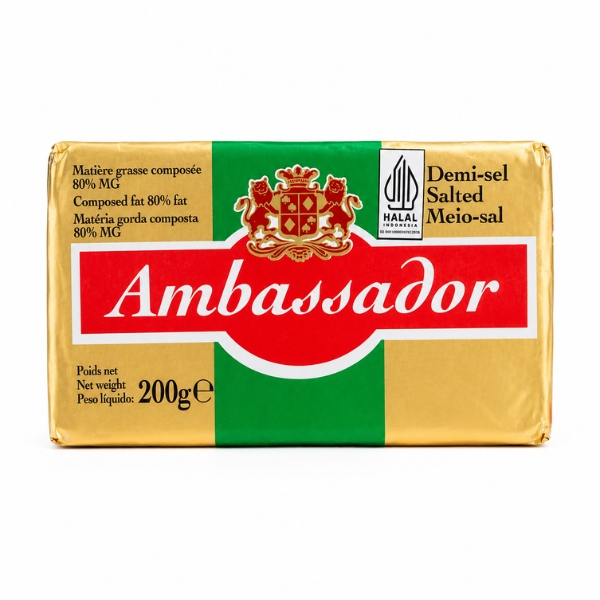 AMBASSADOR BUTTER BLEND SALTED 80% FAT 200 GR