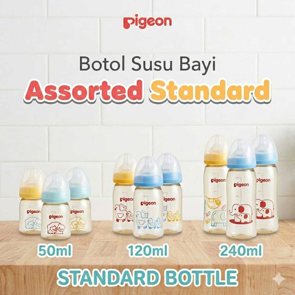 Pigeon Botol Susu Bayi Assorted Standard | Dot Nipple Original Pigeon
