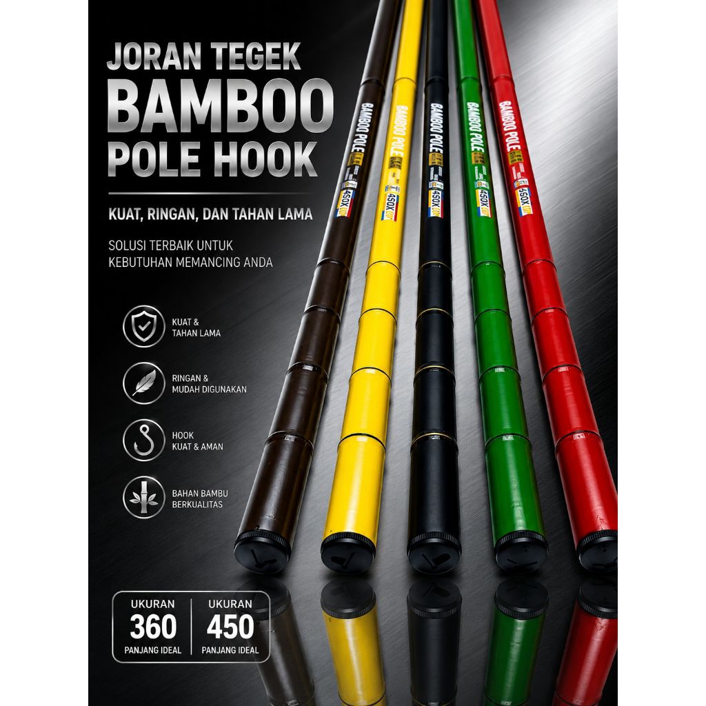 Bamboo pole hook joran tegek 360 , 450