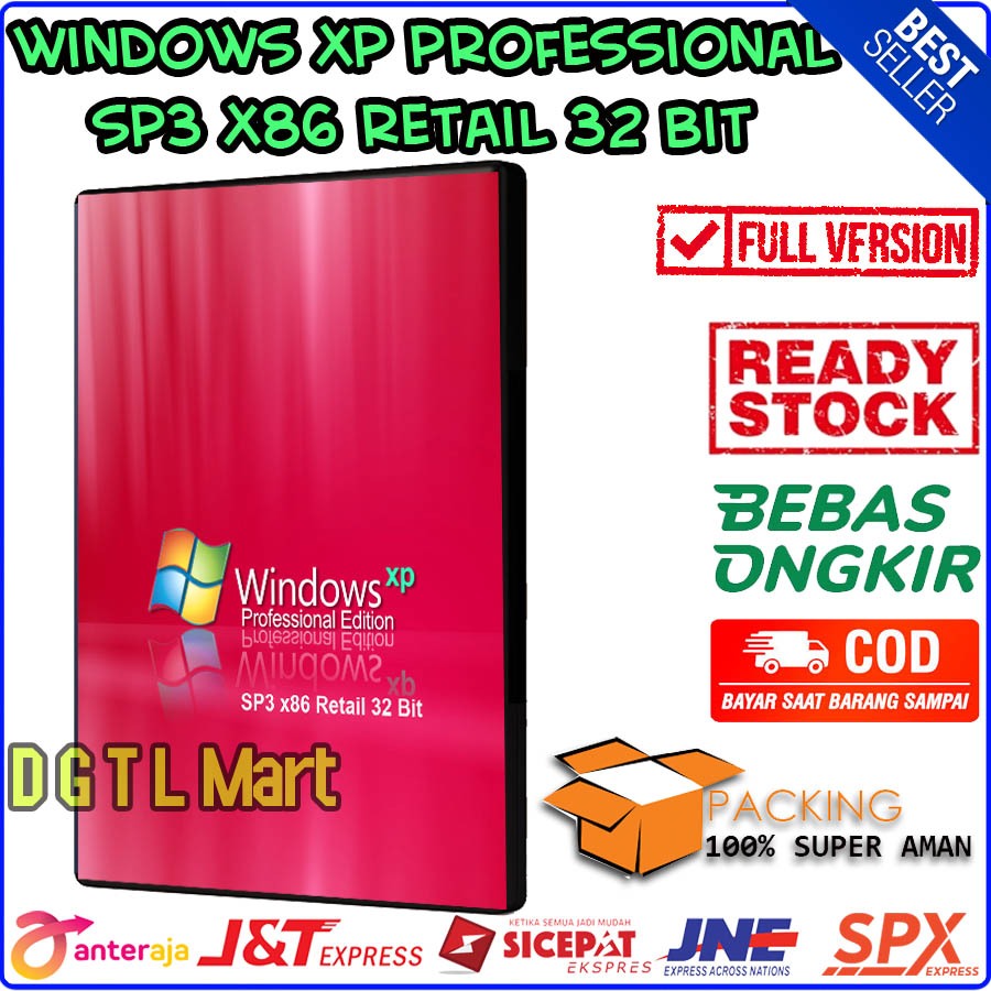 CD Windows XP Professional ( Pro ) SP 3 Service Pack 3 x64 Retail 64 bit ( Versi Ringan )