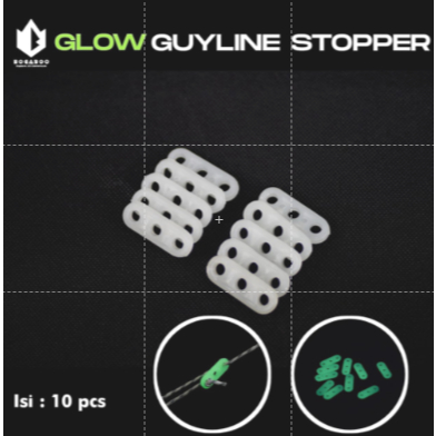 Stoper / Gesper Tali Tenda - Guyline Tebal 10 Pcs - Glow In The Dark ( Untuk Pengatur Tali Tenda/Fly