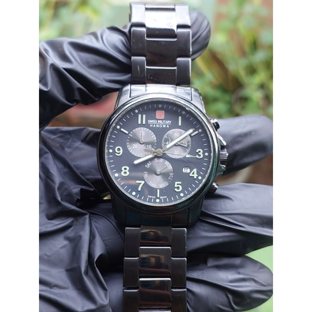 (Harga Net) Jam Tangan Swiss Military Hanowa 12119M All Original Chronograph Swiss Made Mesin Normal