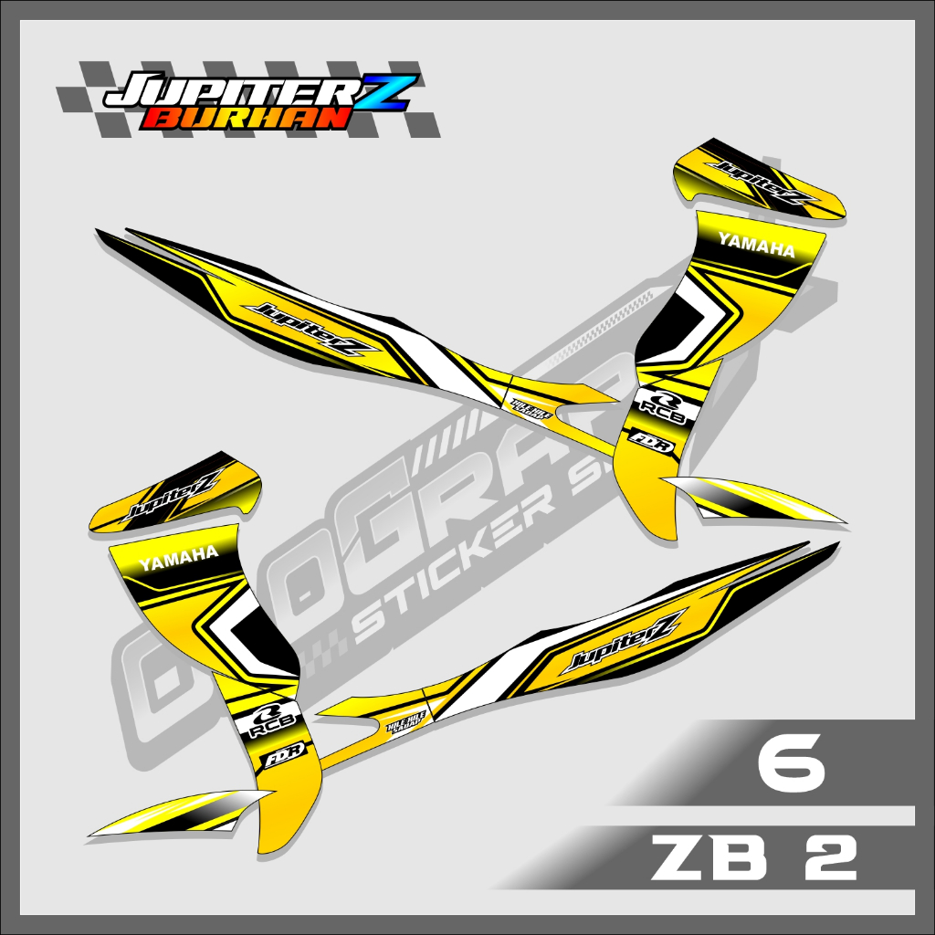 Striping/Sticker Motor Jupiter Z Burhan Modif Racing Keren Terbaru ZB 2 RACING
