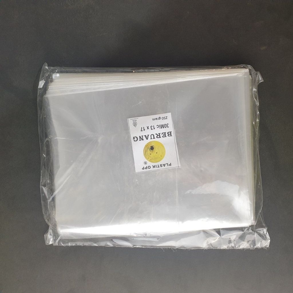 Plastik OPP Polos Ukuran 13 x 17 cm, 13 x 20 cm 30 Micron Berat 250gr