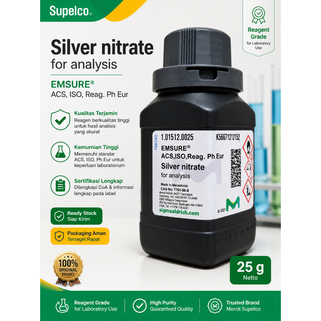 Silver Nitrate Merck 25gram 101512 / Perak Nitrat Pro Analis / AgNO3