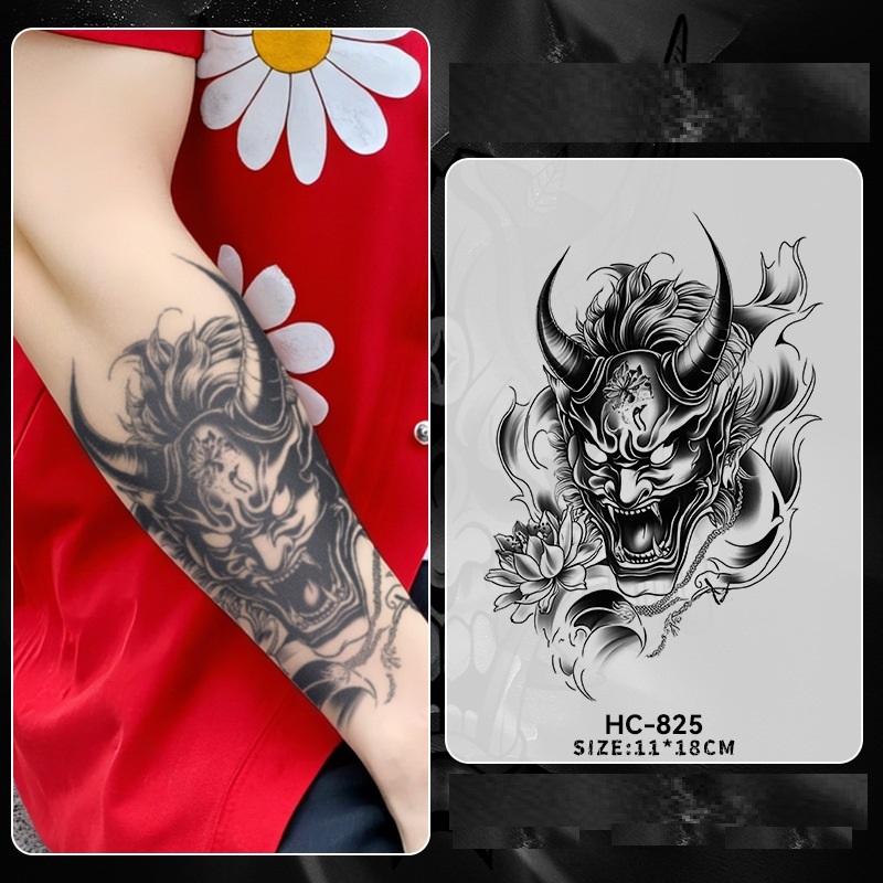 TATTOO Tato Semi Permanen Motif Monster Waterproof 11x18cm Tato Lengan Dada