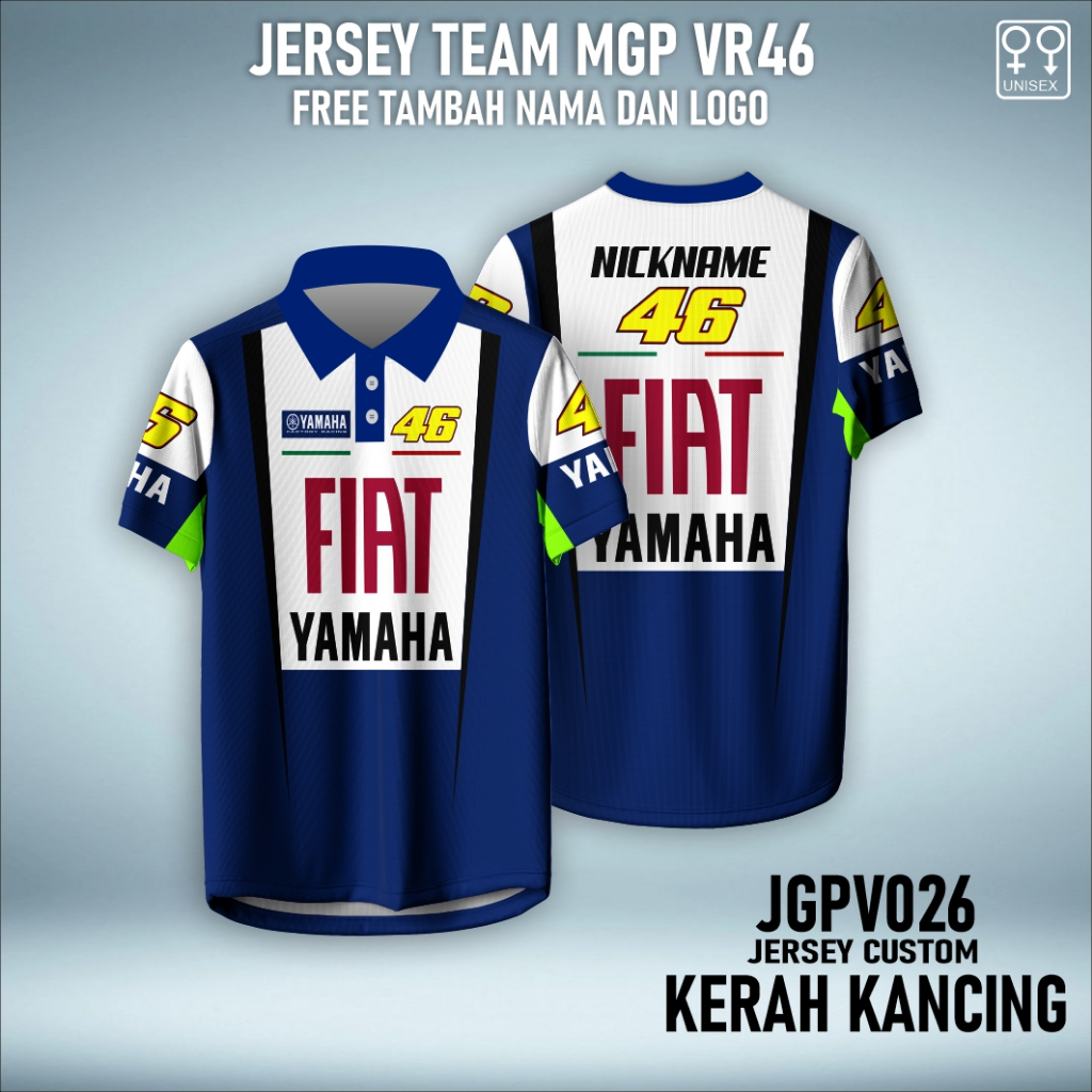 Jersey polo team motogp 026 team VR46 free custom