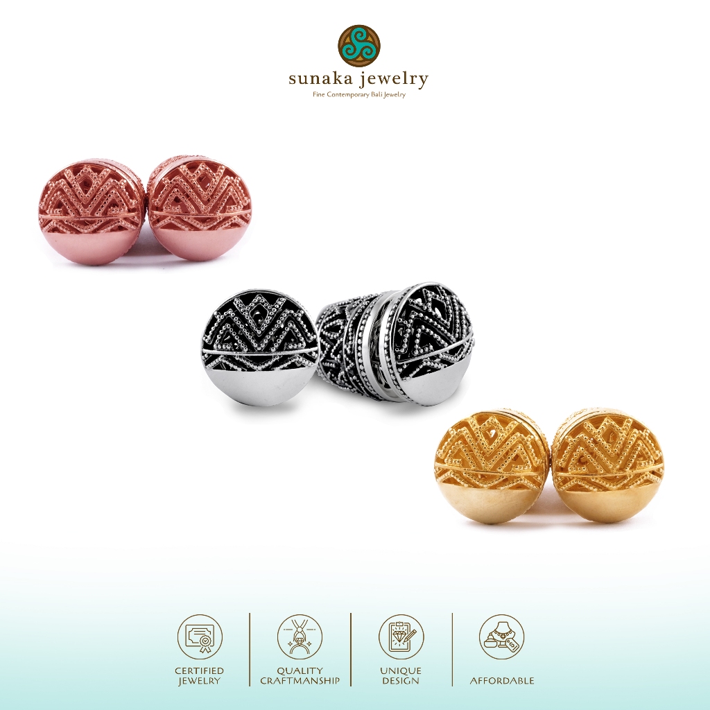 Anting Subeng Besar Wanita Perak 925 Koleksi Songket Bali Sunaka Jewelry
