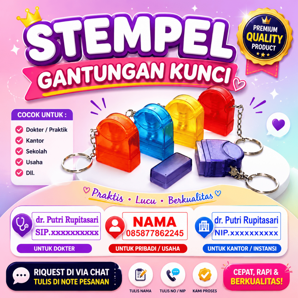 Stempel Nama, Stempel Dokter, Stempel Gantungan Kunci