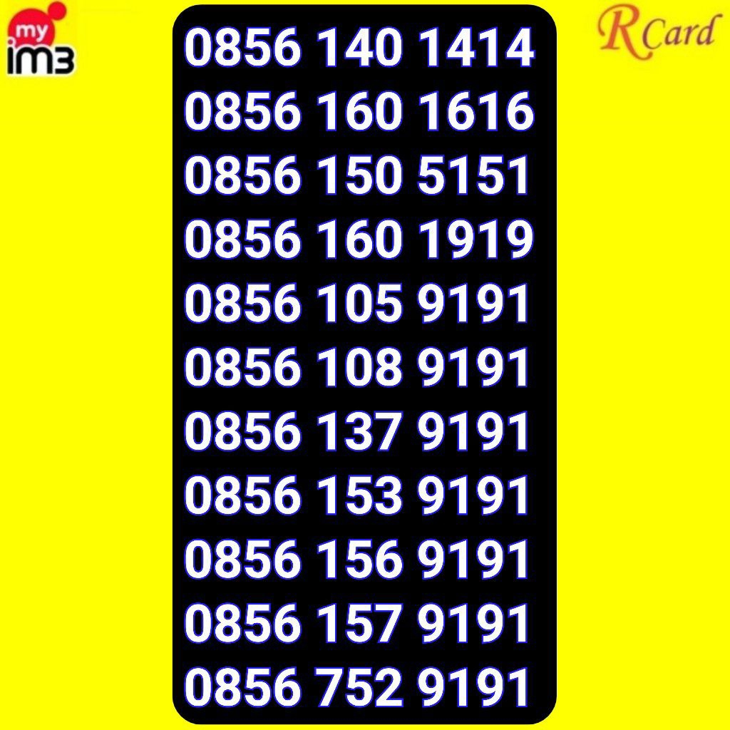 Perdana Nomor Cantik IM3 Indosat 11 Digit 140 1414 150 160 1616 5151 1919 9191