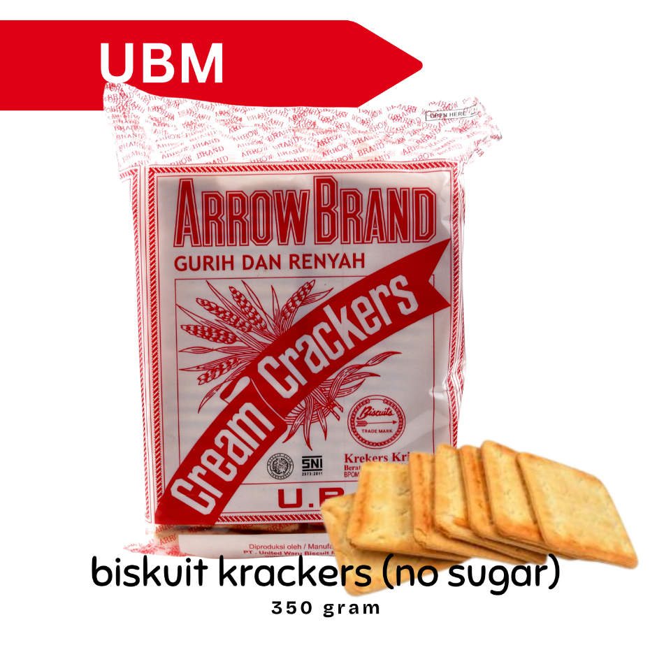 BISKUIT MALKIST KRAKERS UBM ARROW BRAND CREAM CRACKERS 350 GRAM