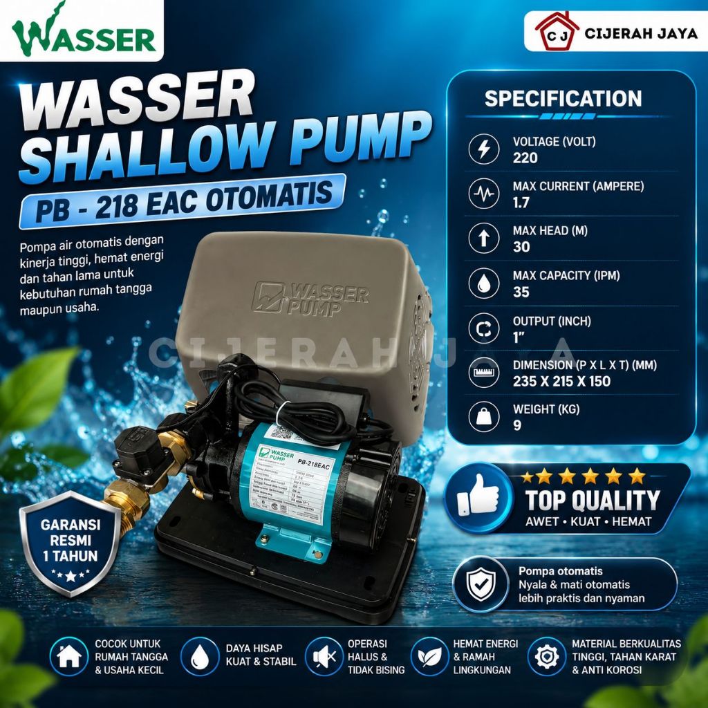 POMPA WASSER PB 218 EA Mesin Pompa Air Pendorong Wasser PB 218 EA Booster Pump Pompa Booster PB218EA