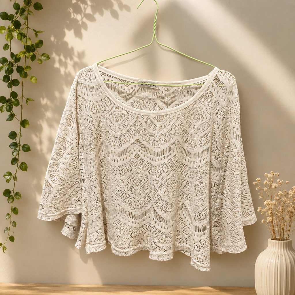 baju jaring crop wanita