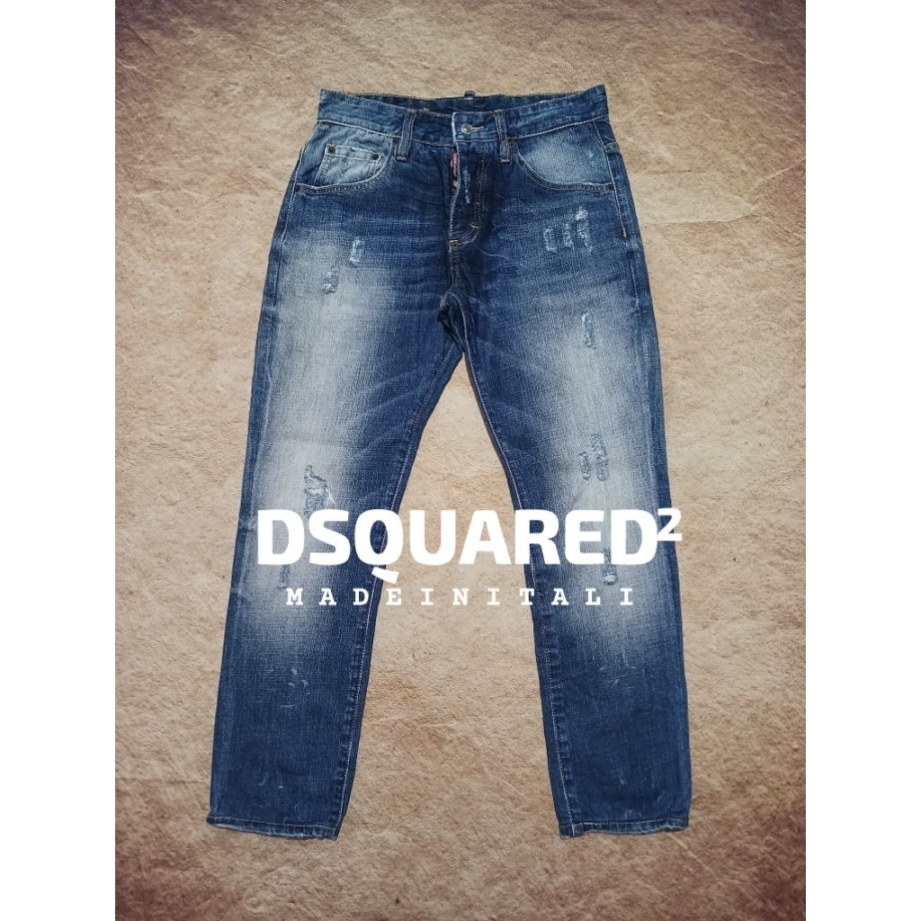 Celana jeans pria DSQUARED riped tidak bolong bekas pakai