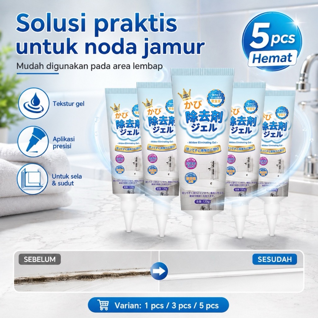 Gel Pembersih Jamur Kamar Mandi 120g Pembersih Noda Hitam Keramik Nat Toilet