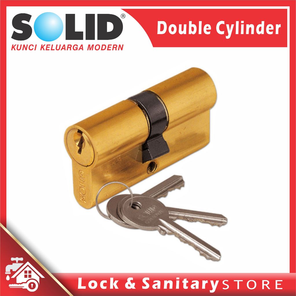 Double Cylinder SOLID DC 02-60 US4 Kunci Pintu, Cylinder Pintu