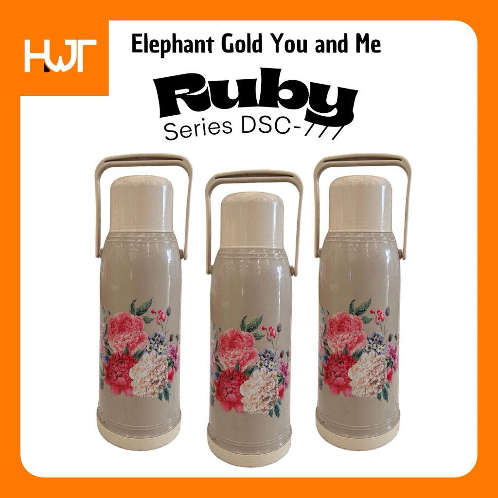 [ HWT ] BROWN MILLO Termos Elephant GOLD | Series Ruby | DSC-777 | Kapasitas 2 Liter - Tahan 48 Jam