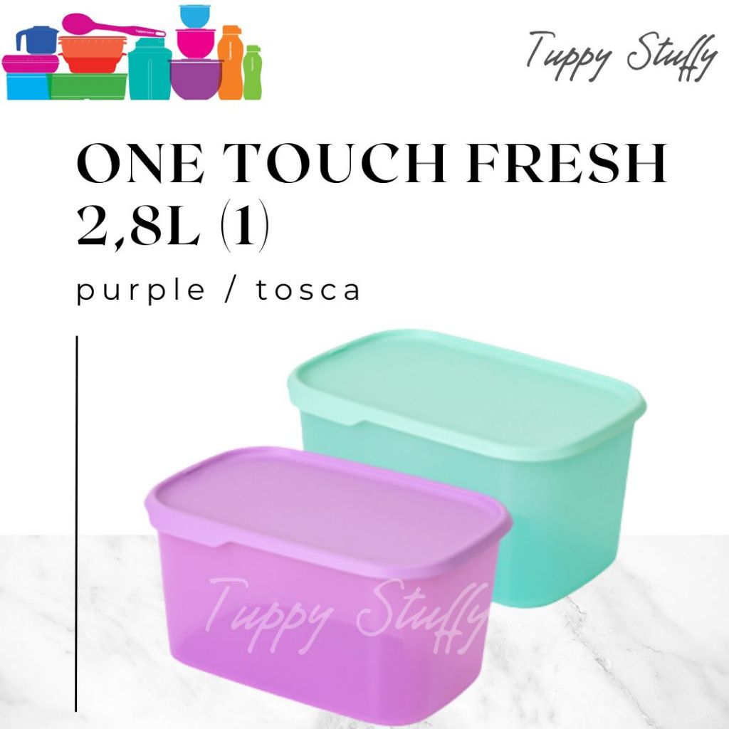 Tupperware One Touch fresh 2,8L (1)  | Toples Tupperware tutup kedap / Wadah plastik persegi