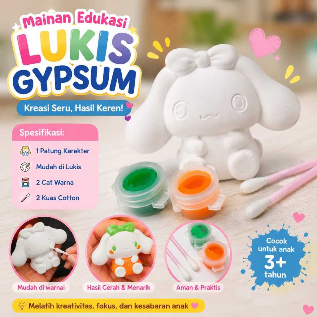 GYPSUM MEWARNAI ANAK | MELUKIS GYPSUM | MEWARNAI GYPSUM | GYPFUN | MAINAN EDUKATIF