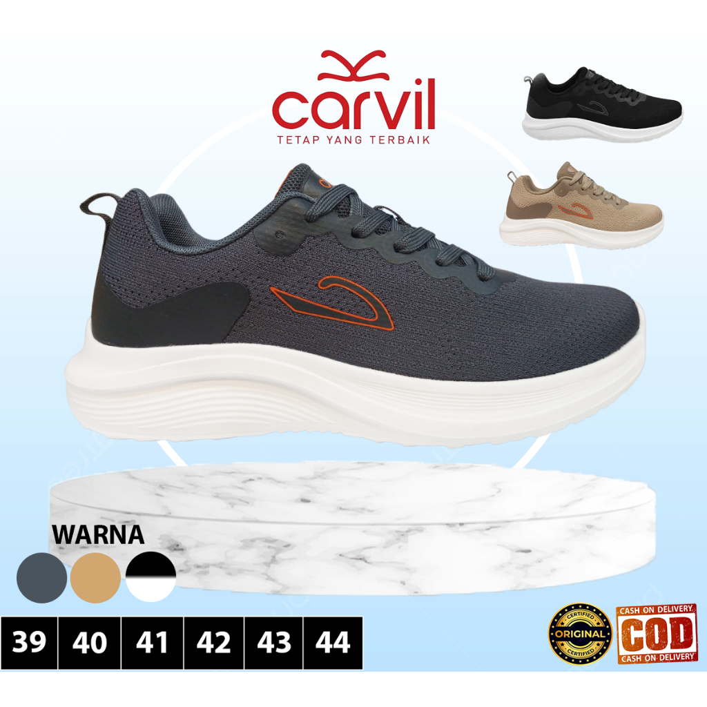 CARVIL ROBBIZ Sepatu Sneakers Olahraga Laki Laki Ringan Casual Cowok Pria Original