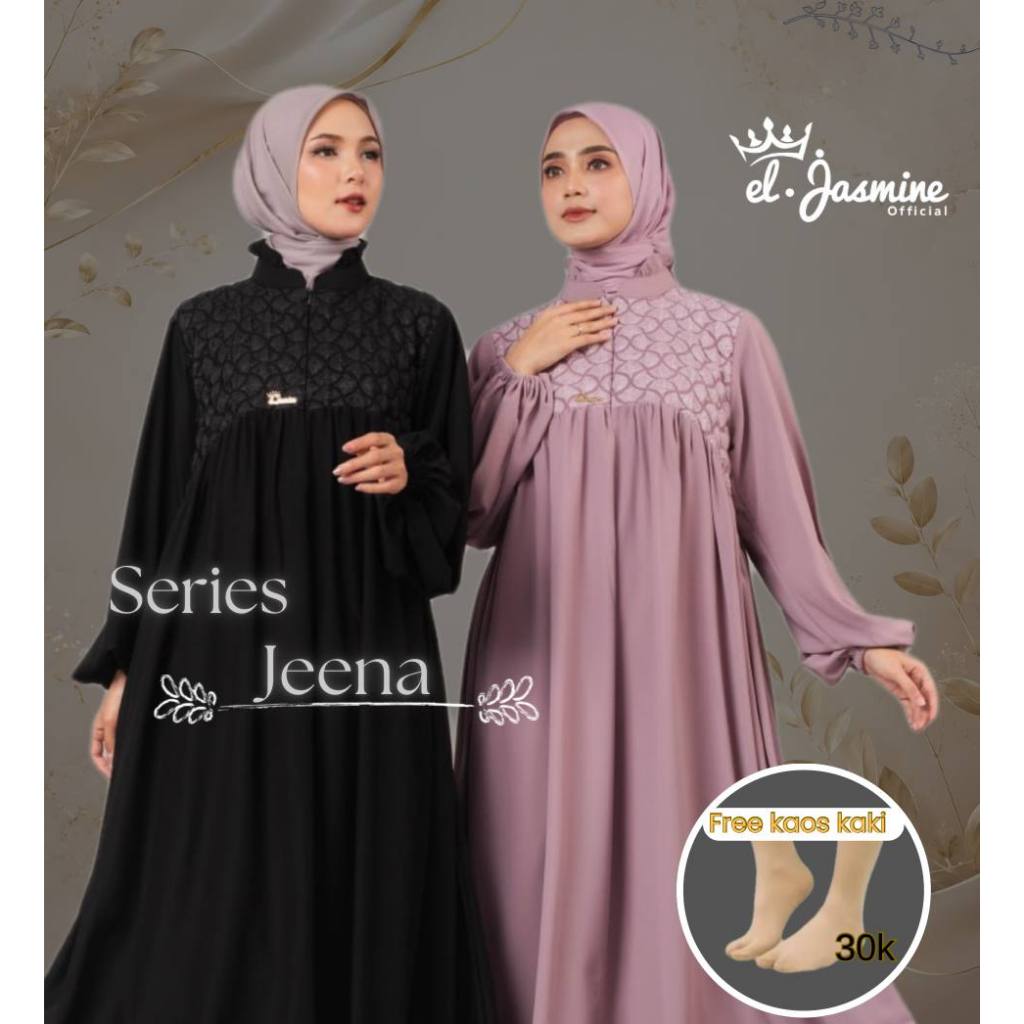Eljasmine - Jeena Series Gamis Syar’i Korea Style Premium Terbaru 2025 (Busui & Wudhu Friendly)