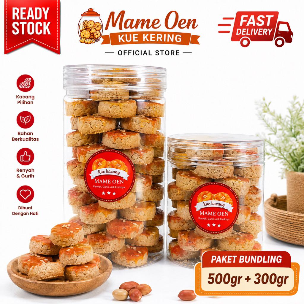 Mame Oen Kue Kacang 500gr 300gr Bundling 800gr Kue Kering Enak Murah Best Seller
