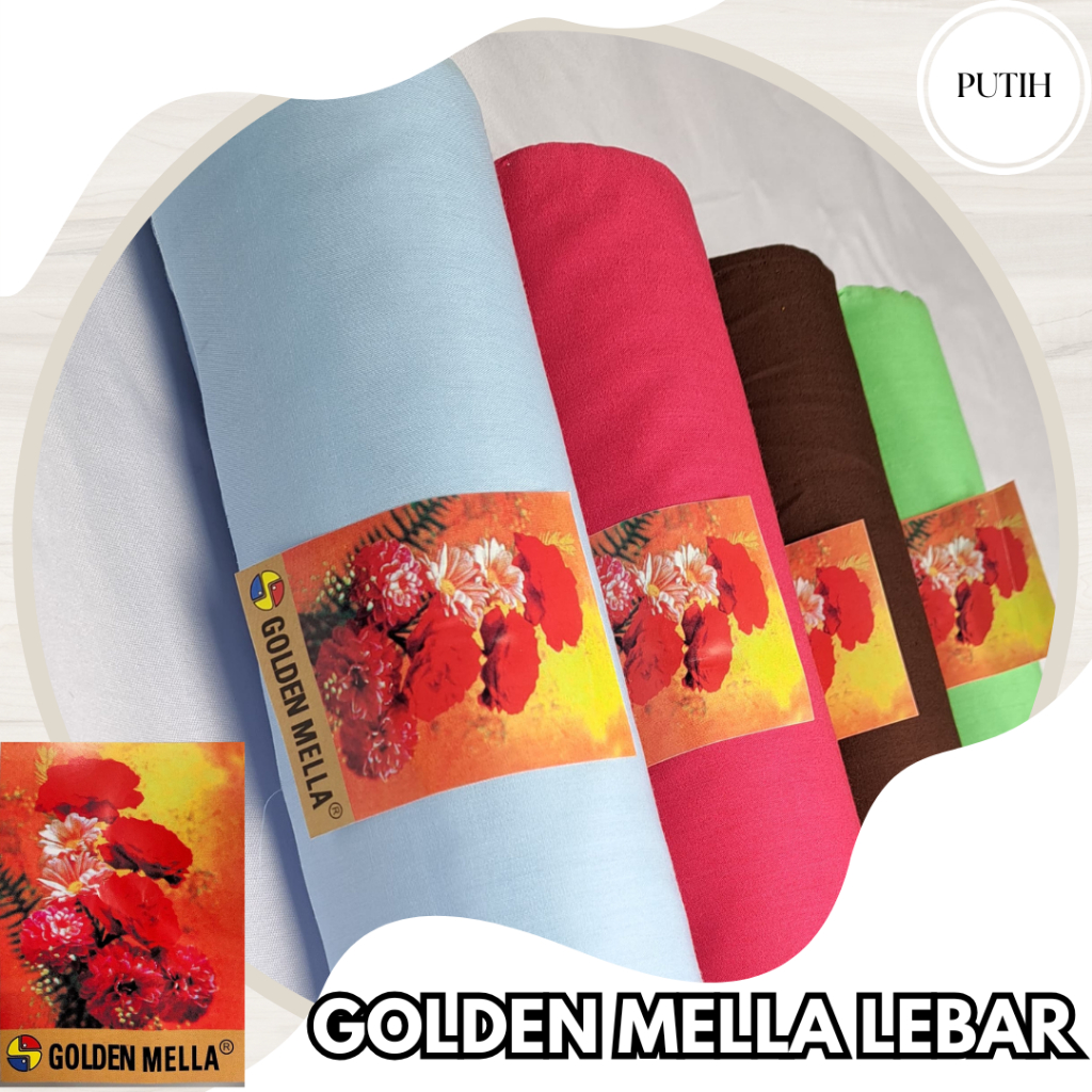 Kain FURING cap ERRO GOLDEN MELLA warna PUTIH lebar 150 cm