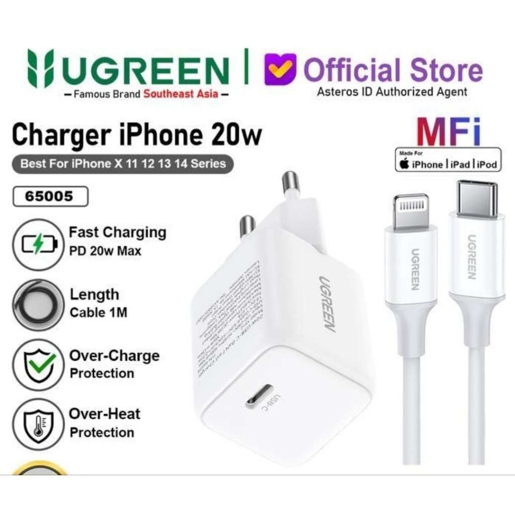 charger ip ugreen mfi 20w mfi