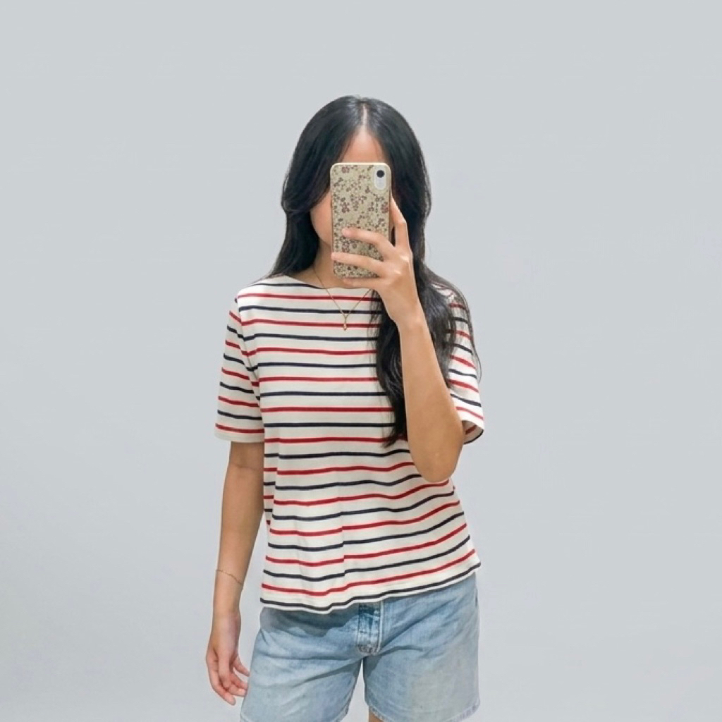 baju atasan/t-shirt stripe uniqlo [preloved]