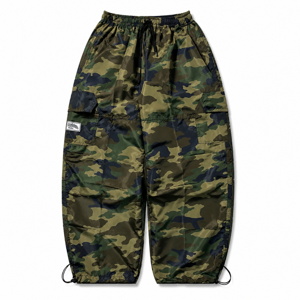 CELANA BAGGY PANTS PARASUT MOTIF LORENG TENTARA TRACKPANTS CAMO UNISEXS SPESIAL SERIES NOTBADCLUB AR