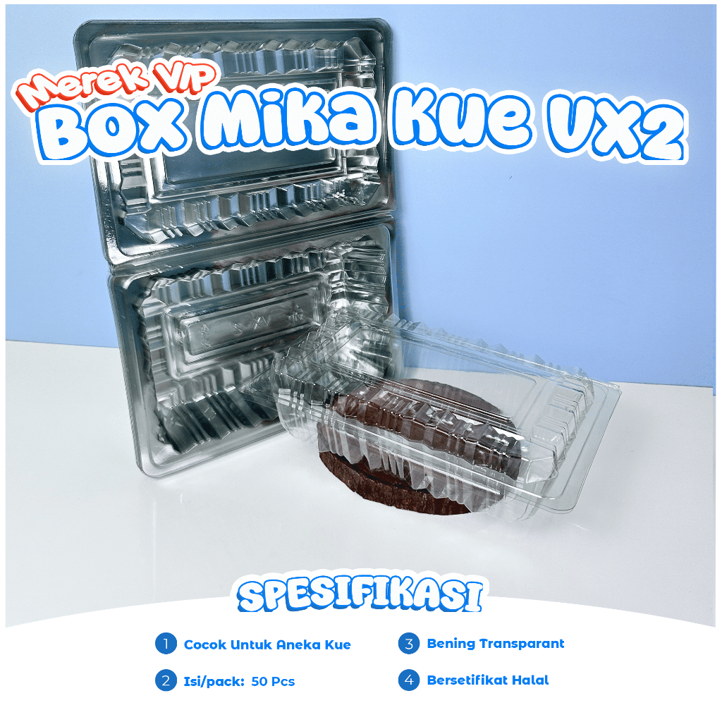 Mika Kue Plastik VIP Ukuran VX-2 Isi 50 Pcs / Mika Sedang / Mika Tebal