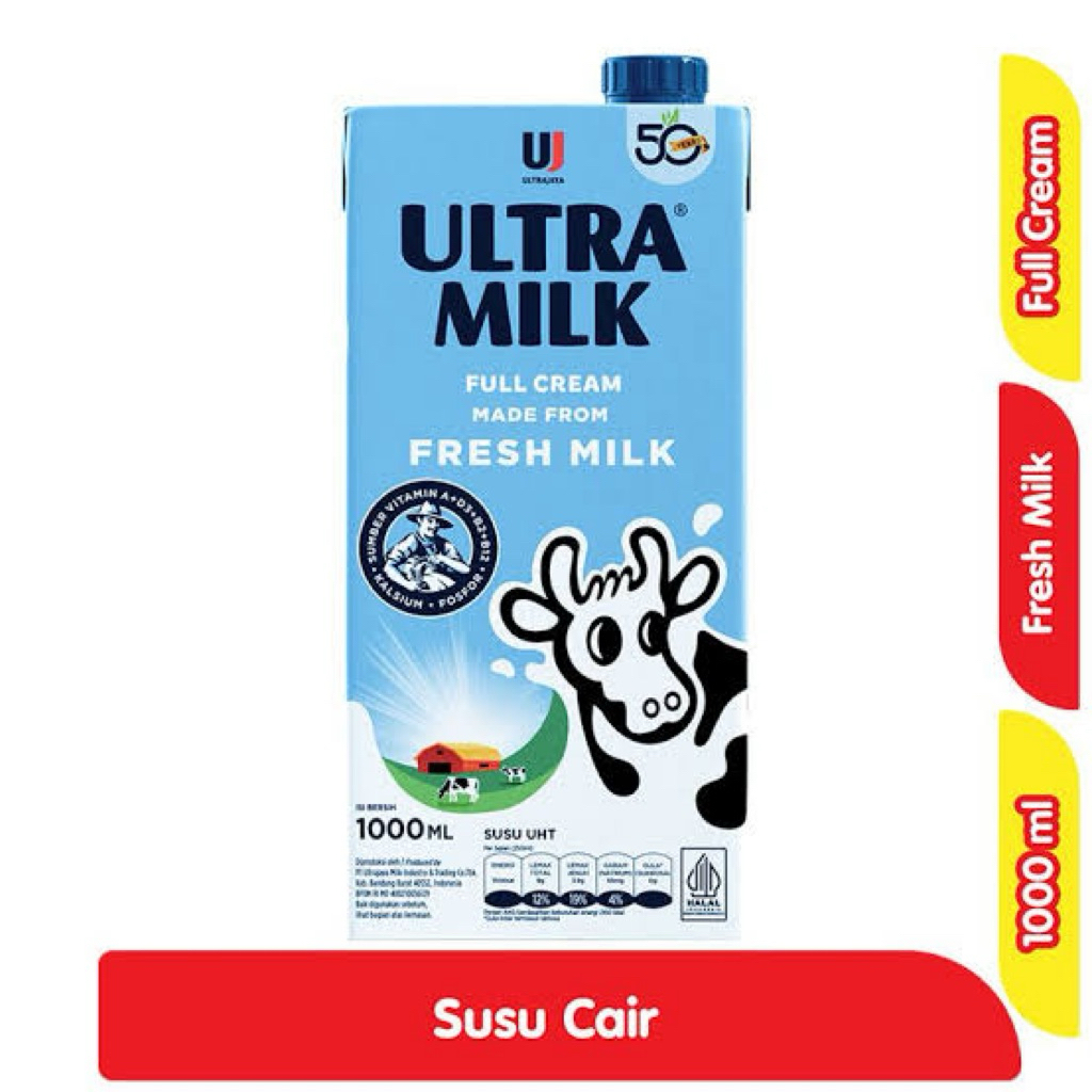 Ultra Milk Full Cream Susu Cair 1 Liter Susu UHT