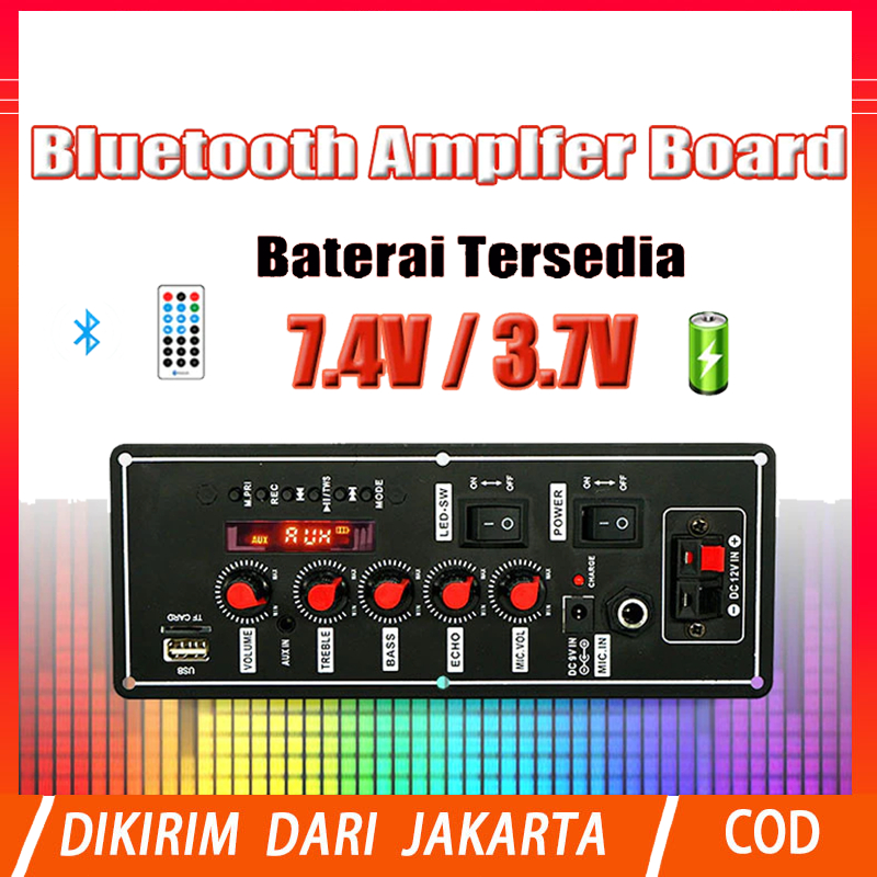 Papan Amplifier Mobil 3.7V-7.4V - MP3 Bluetooth FM Radio Audio DIY Kit