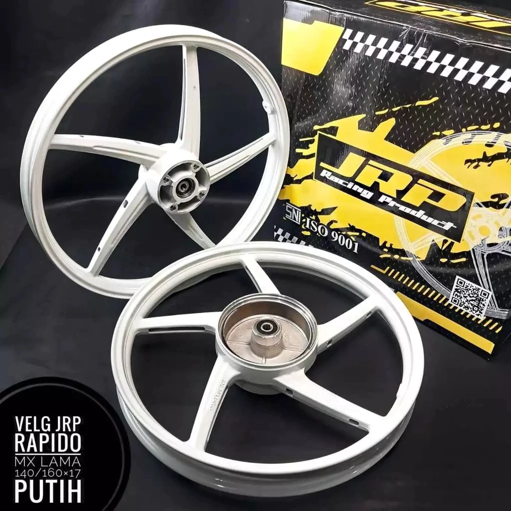(COD) (HARGA SEPASANG)  Velg JRP RAPIDO Palang 5 Standart Hitam dan Putih Absolute Revo / Jupiter MX