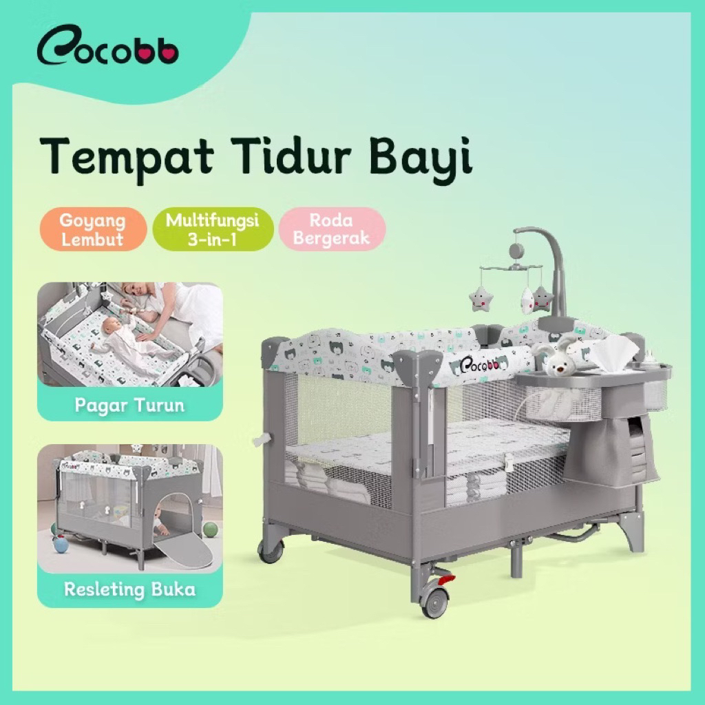 COCOBB Box Bayi Lipat Tempat Tidur Bayi Ranjang Bayi Multifungsi Crib Bayi Baby Box Untuk Newborn