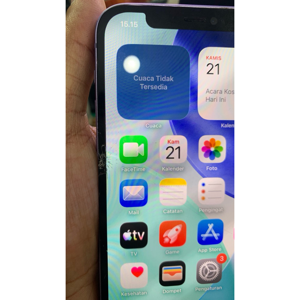 lcd iphone 12 / 12pro copotan  minus kaca depan ajah pecah seprti di gambar
