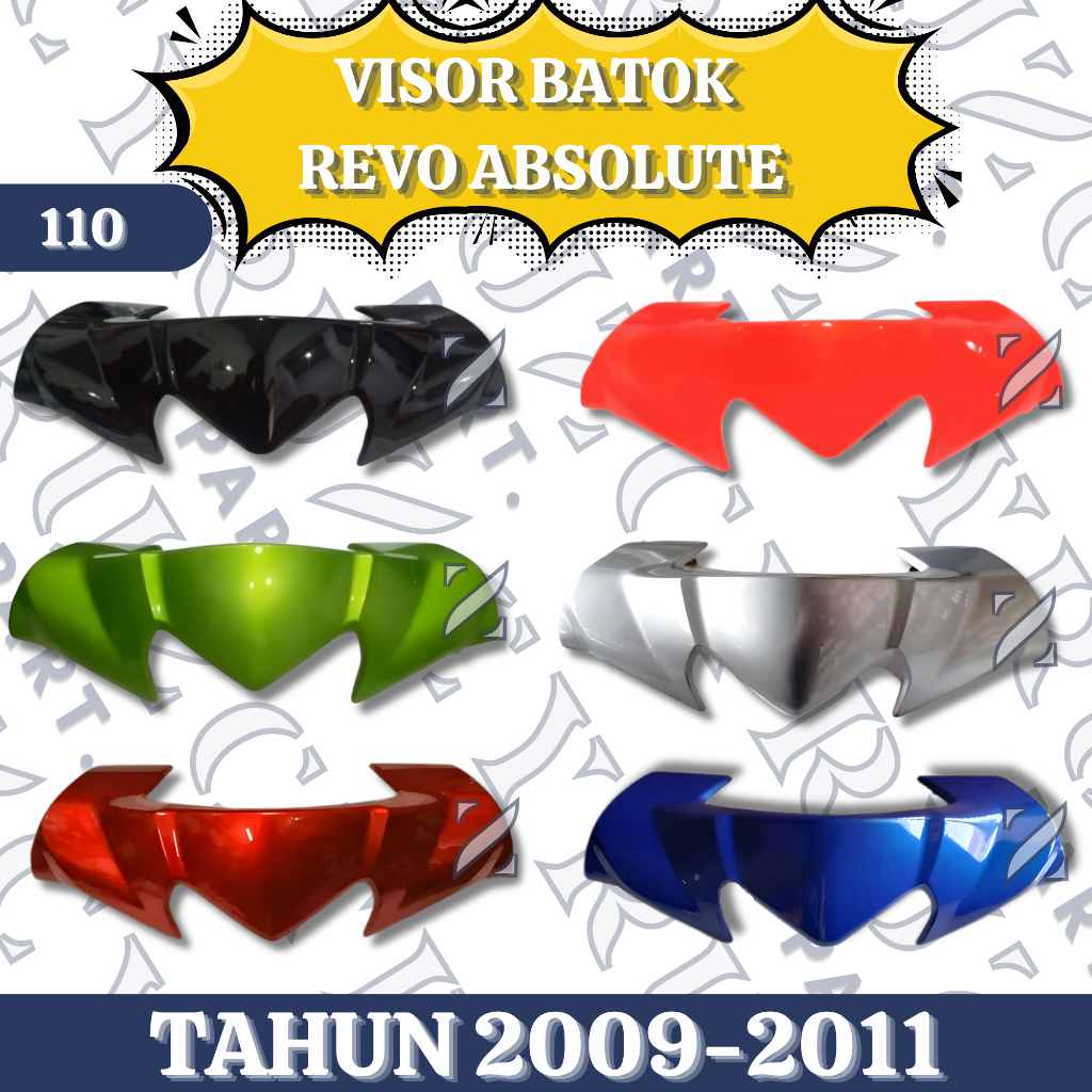 Visor Batok Depan Revo Absolute Revo 110 Tahun 2009 2010 2011 Hitam Maroon Silver Hijau Biru