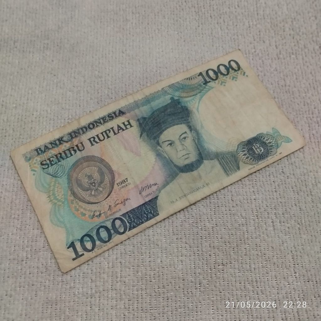 UANG KUNO RP 1000 SISINGAMANGARAJA XII  BEKAS EDAR