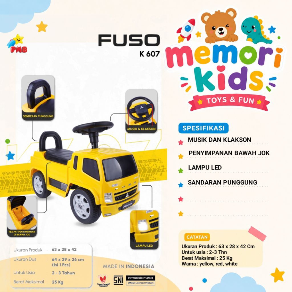 Mainan Ride On Tolocar Fuso K607