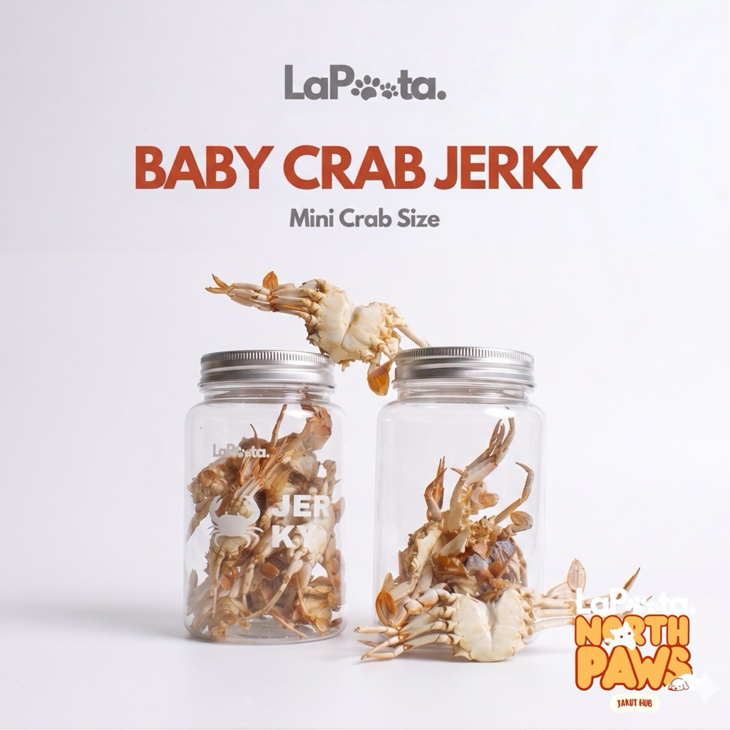 LAPOOTA - Baby Crab Jerky - Kepiting Mini Soka Snack for Dog & Cat