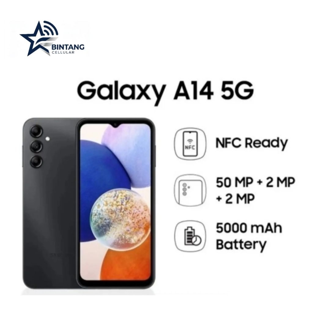 HP SAMSUNG GALAXY A14 5G 6/128 GB - SAMSUNG A14 5G RAM 6GB ROM 128GB GARANSI RESMI