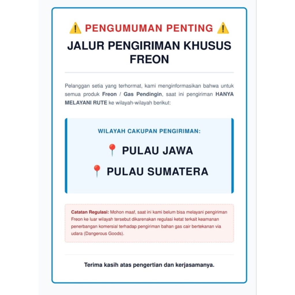 REFRIGERANT AC R22 AC RUMAH NET WEIGHT 3 KG