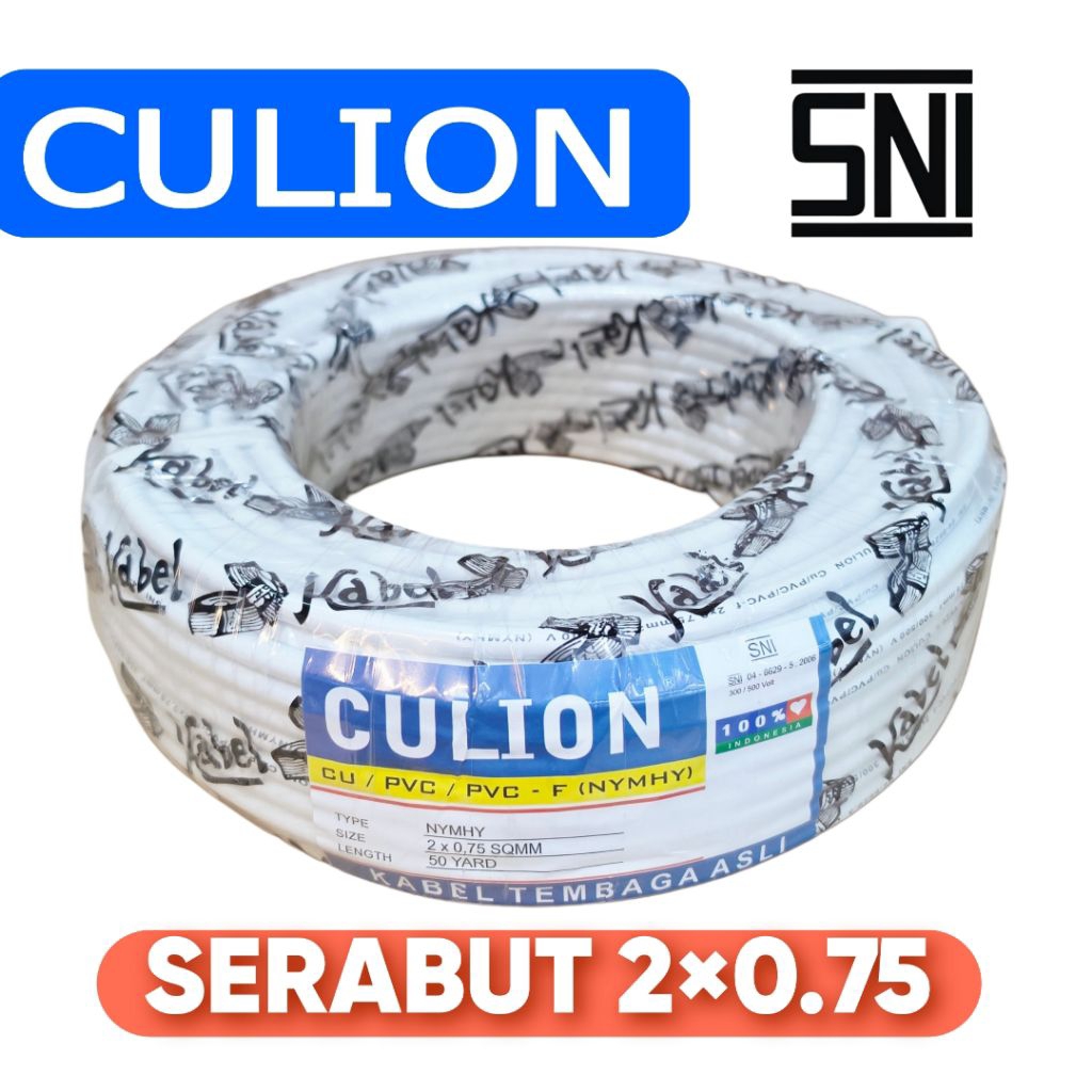 Culion Kabel listrik SNI 2x0,75 serabut tembaga asli harga 1rol