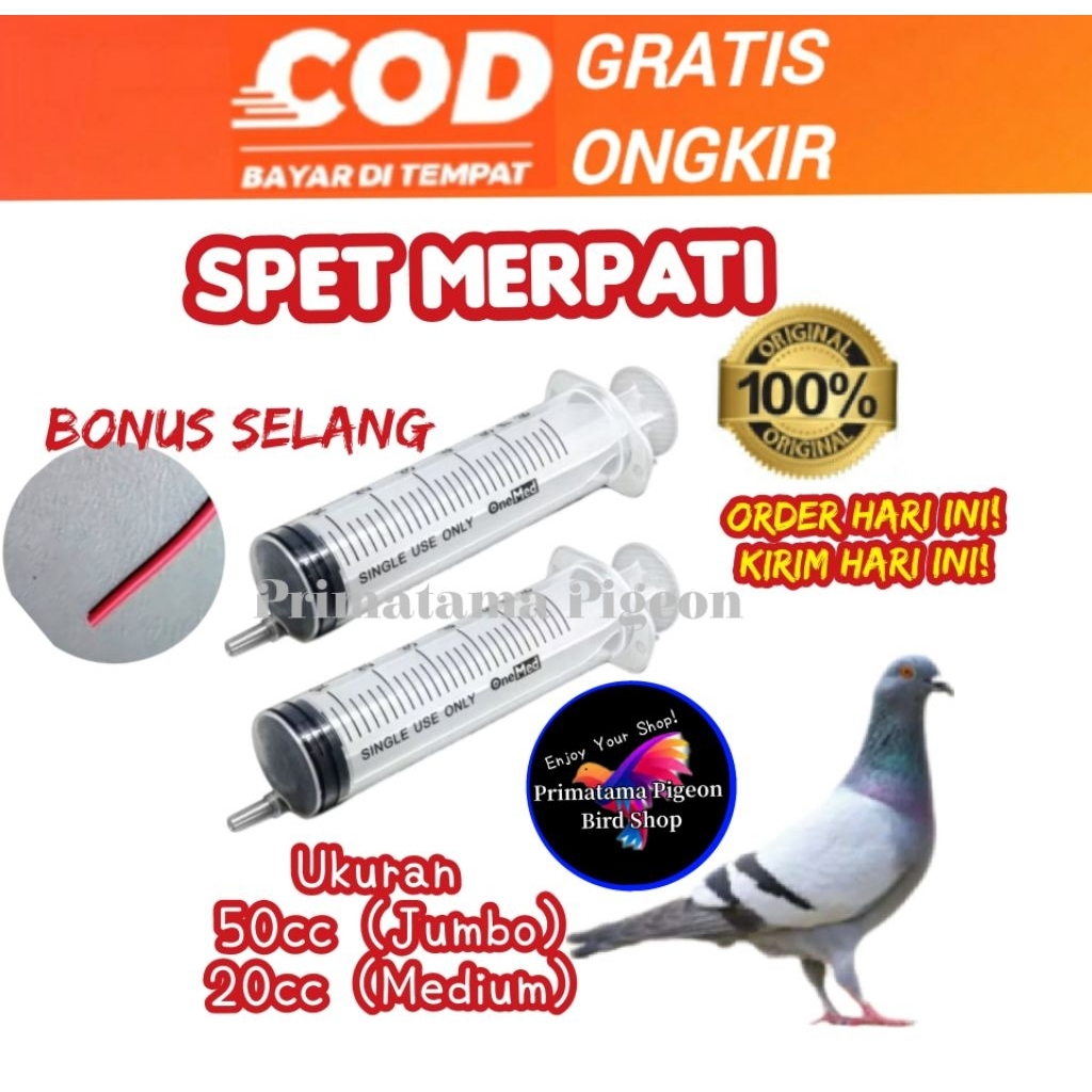 Spet burung lolohan 20ml plus selang/spet merpati