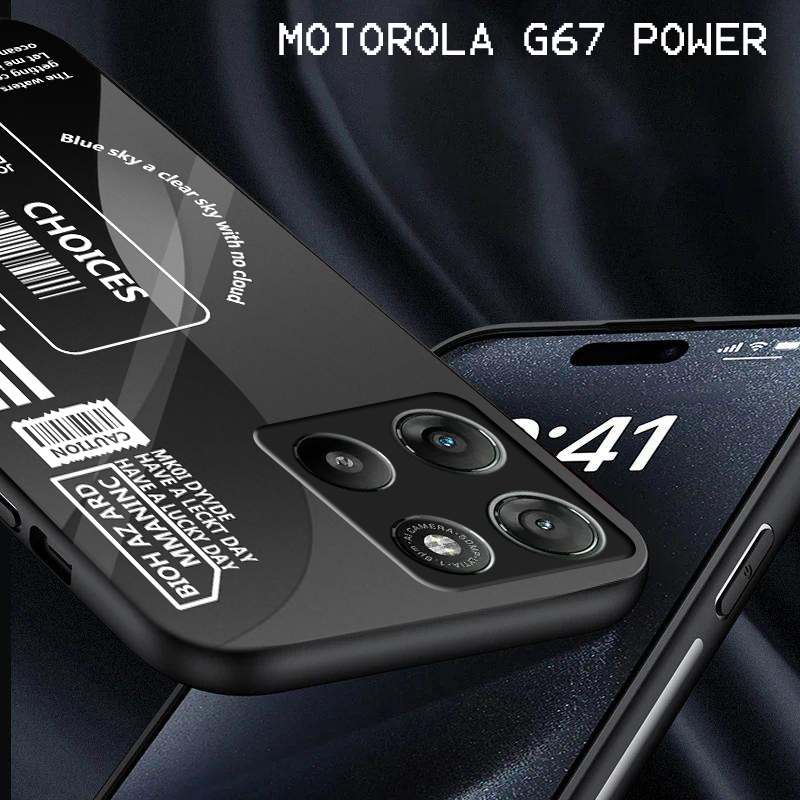 Case Glass Akrilik For MOTOROLA G67 POWER- case hp - case akrilik MOTOROLA G67 POWER  - Casing Handp