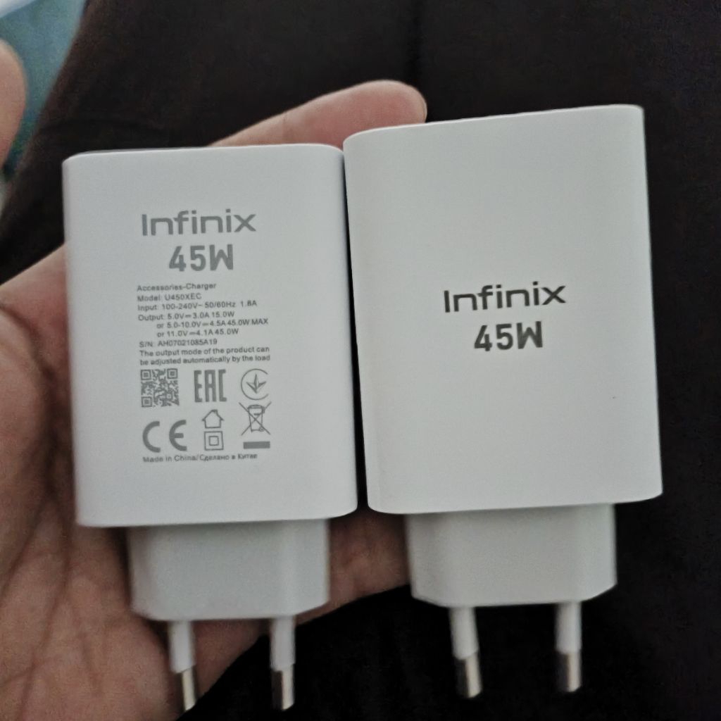 Adaptor Charger INFINIX 45W Copotan GT 10 PRO, GT 20 PRO, NOTE 40